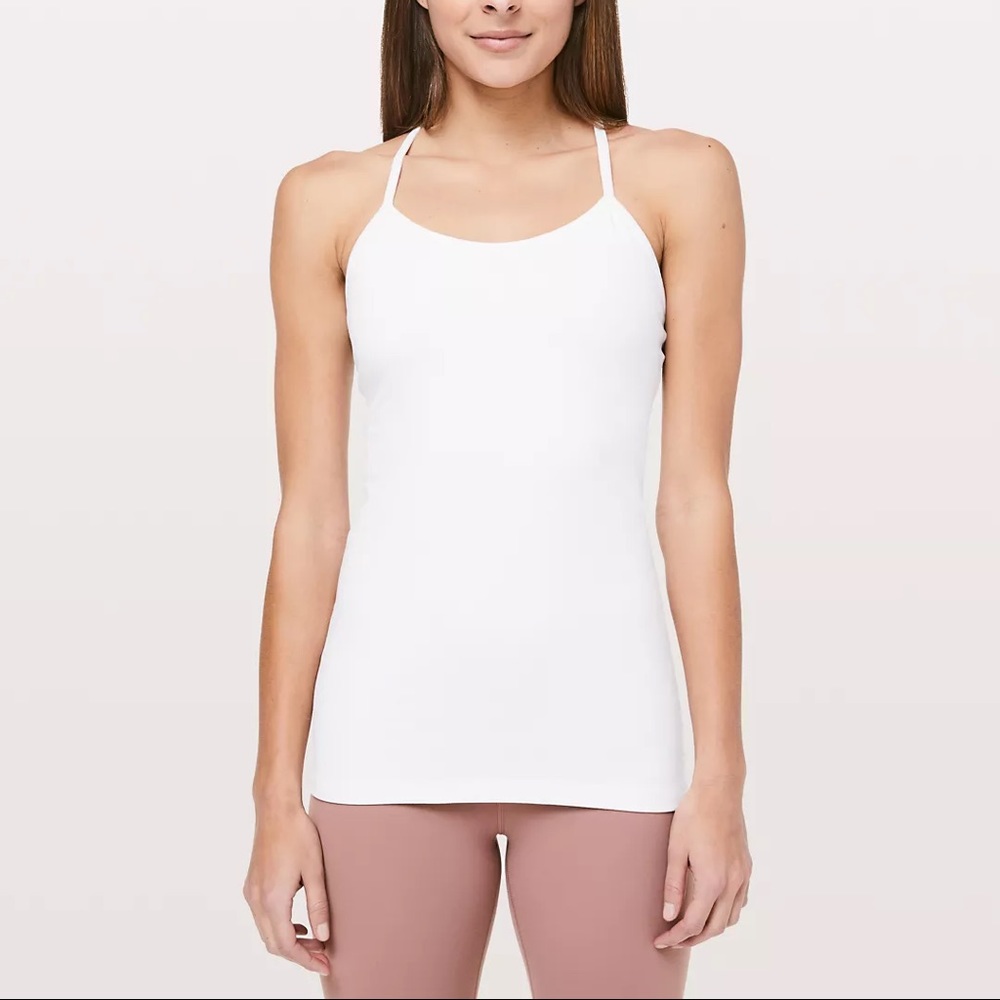 Lululemon Power Y Tank, White, Size 6
